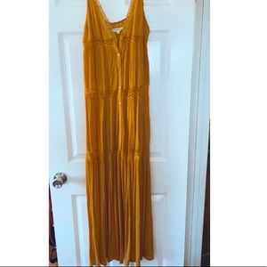 Long mustard maxi dress